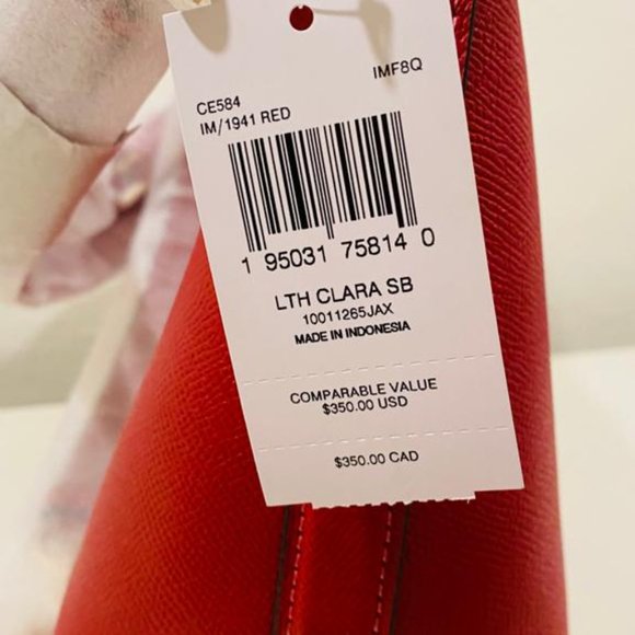 Coach Clara Shoulder Bag 1941 Red - Picture 3 of 3